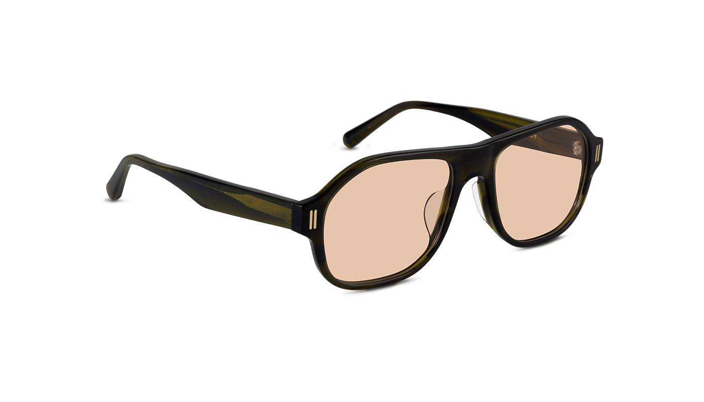 #color_Olive Horn with Light Brown Lens