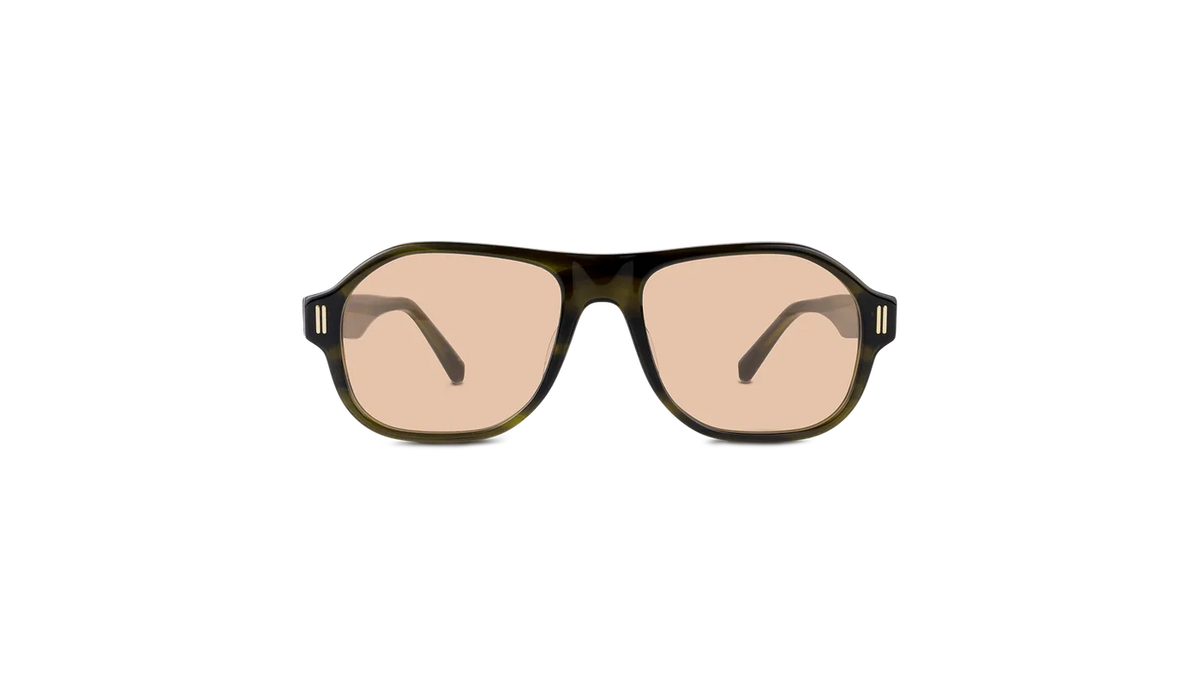 #color_Olive Horn with Light Brown Lens