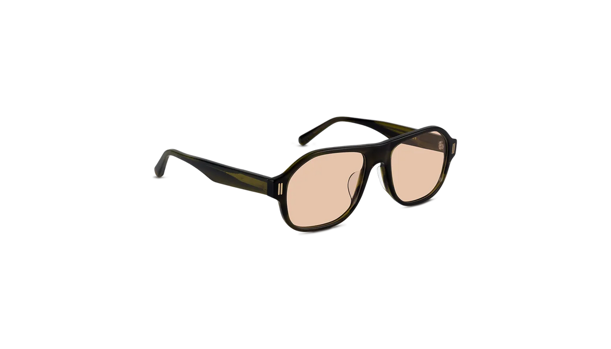 #color_Olive Horn with Light Brown Lens