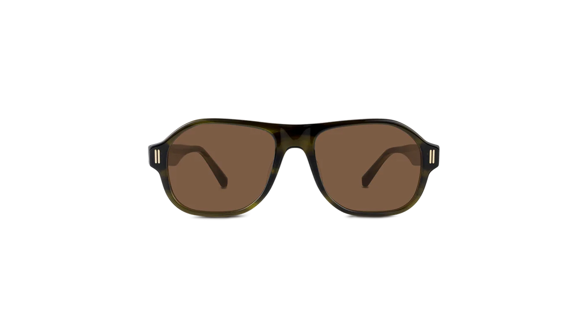 #color_Olive Horn with Classic Brown Lens