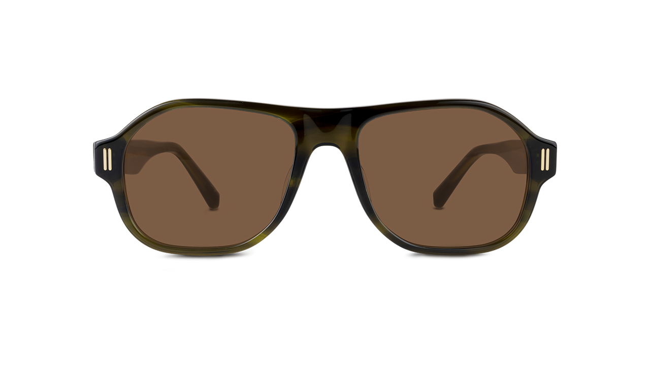 Cody Sun in Olive Horn with Classic Brown Lens