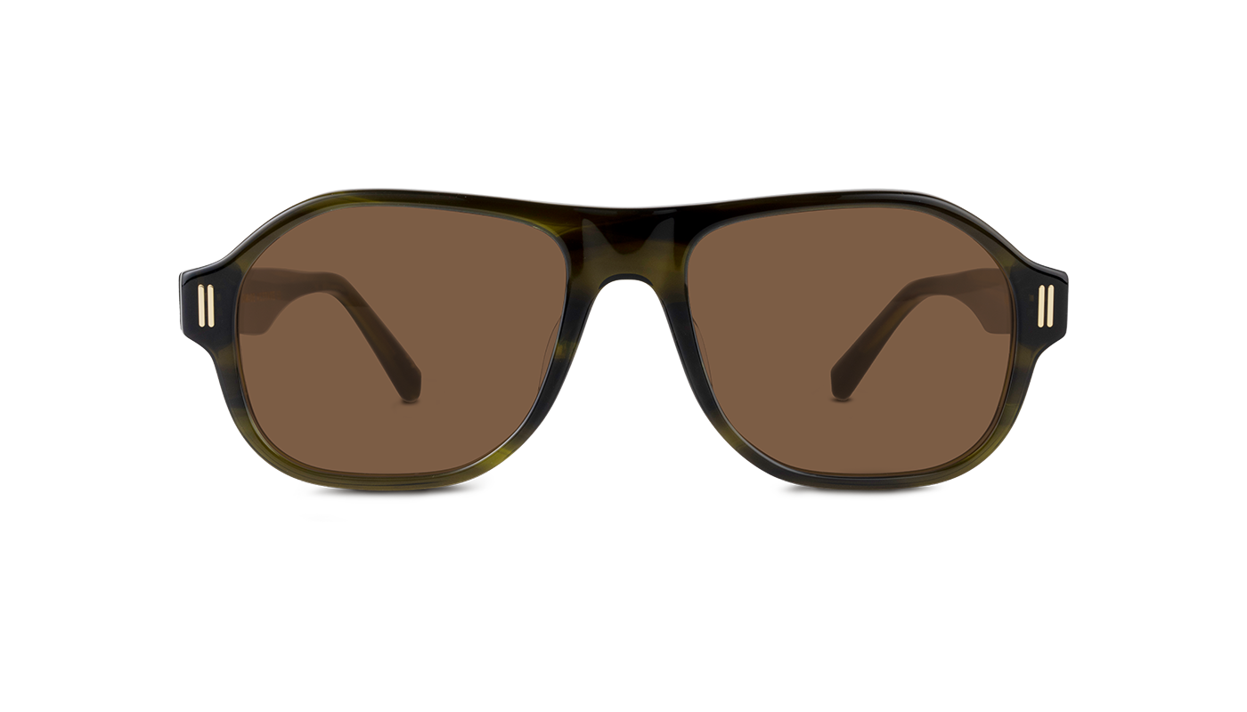#color_Olive Horn with Classic Brown Lens
