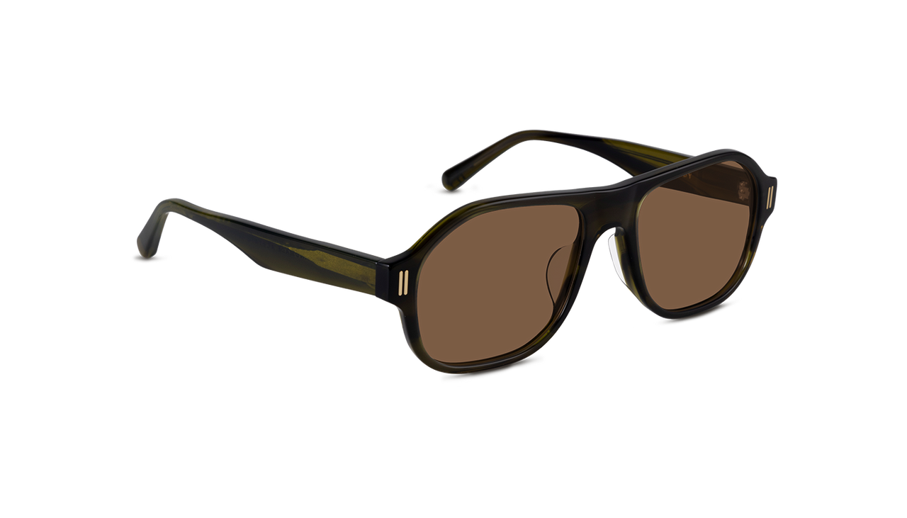Cody Sun in Olive Horn with Classic Brown Lens