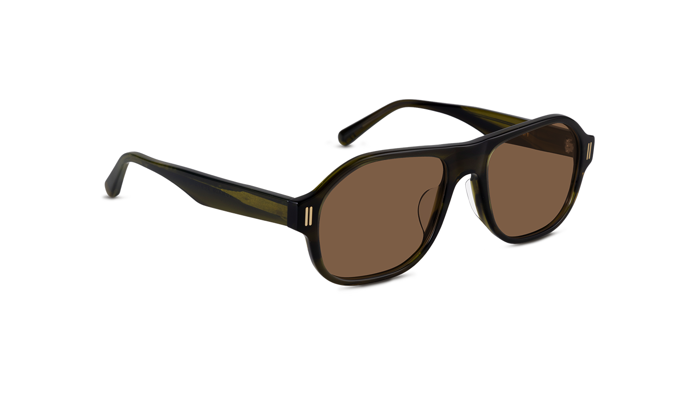 #color_Olive Horn with Classic Brown Lens