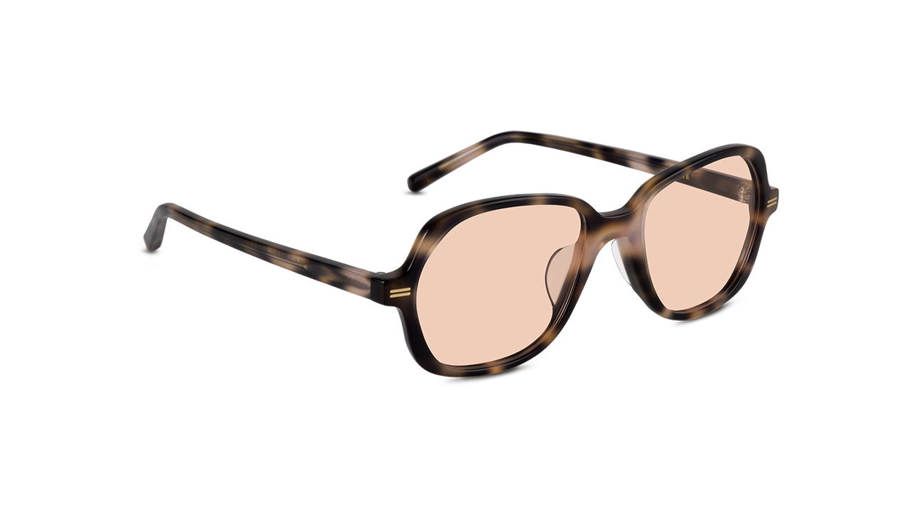 Esme Sun in Nude Havana with Light Brown Lens
