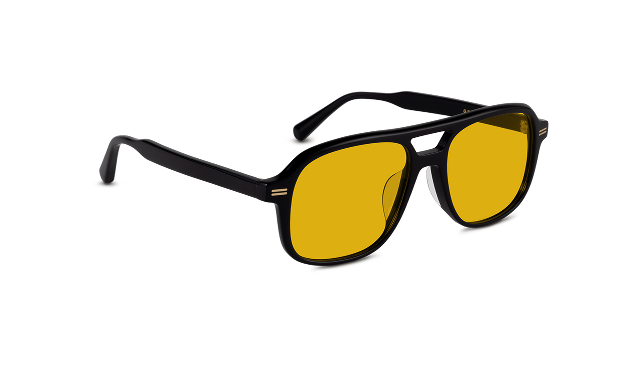 Gerard Sun in Black with Amber Lens