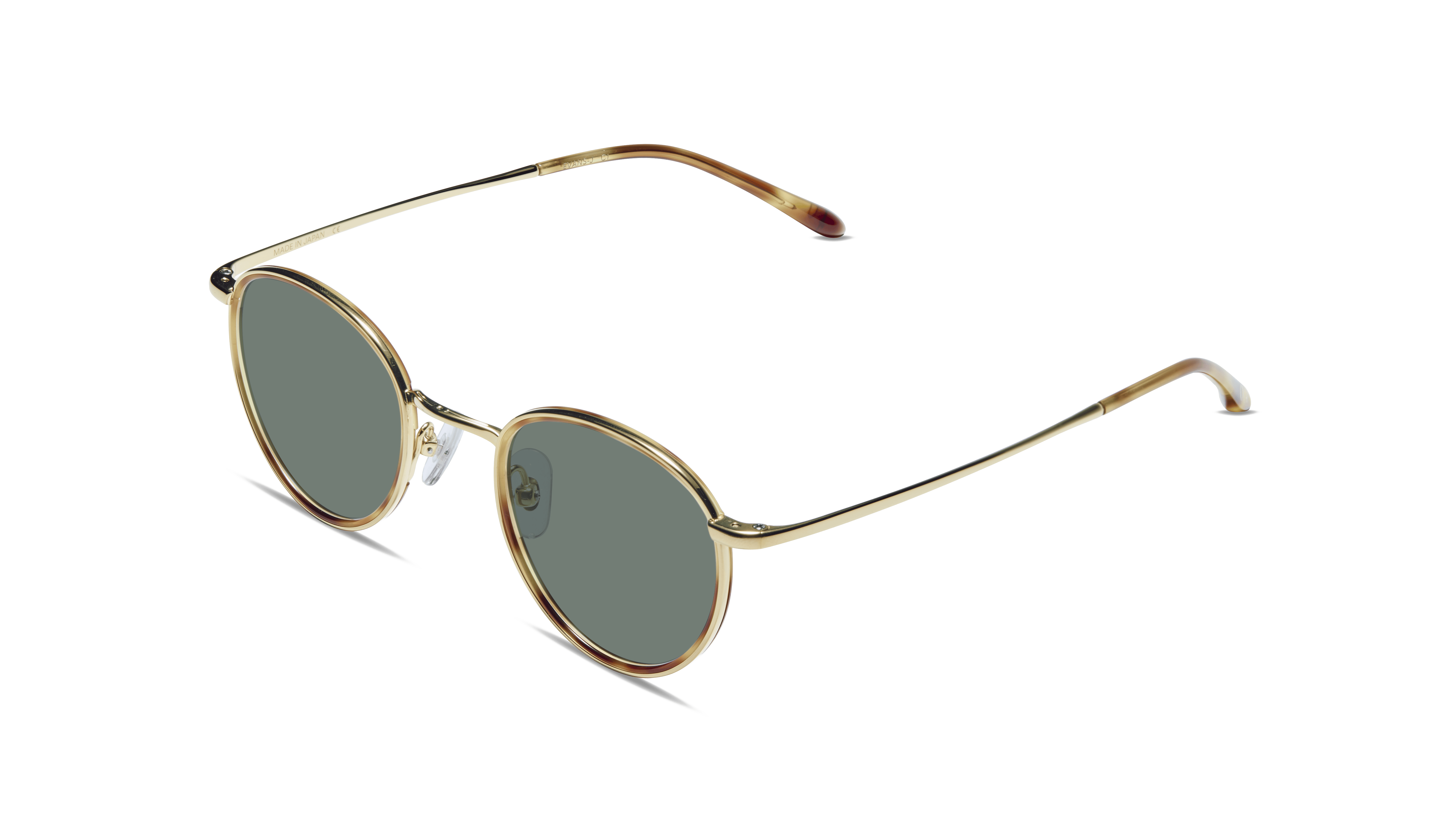 #color_Yellow Gold with Tortoiseshell Windsor with Classic Green Lens