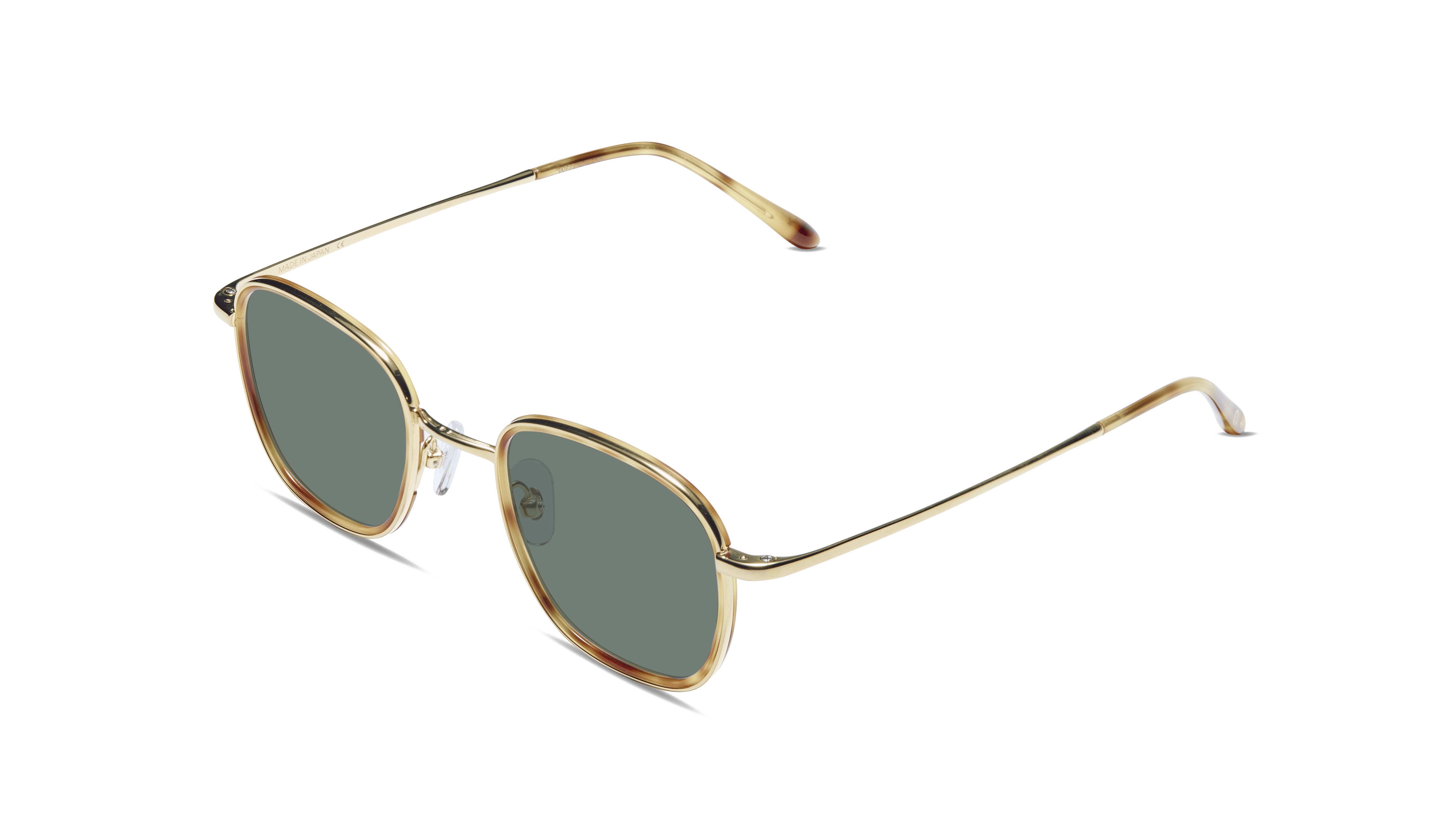 #color_Yellow Gold with Tortoiseshell Windsor with Classic Green Lens