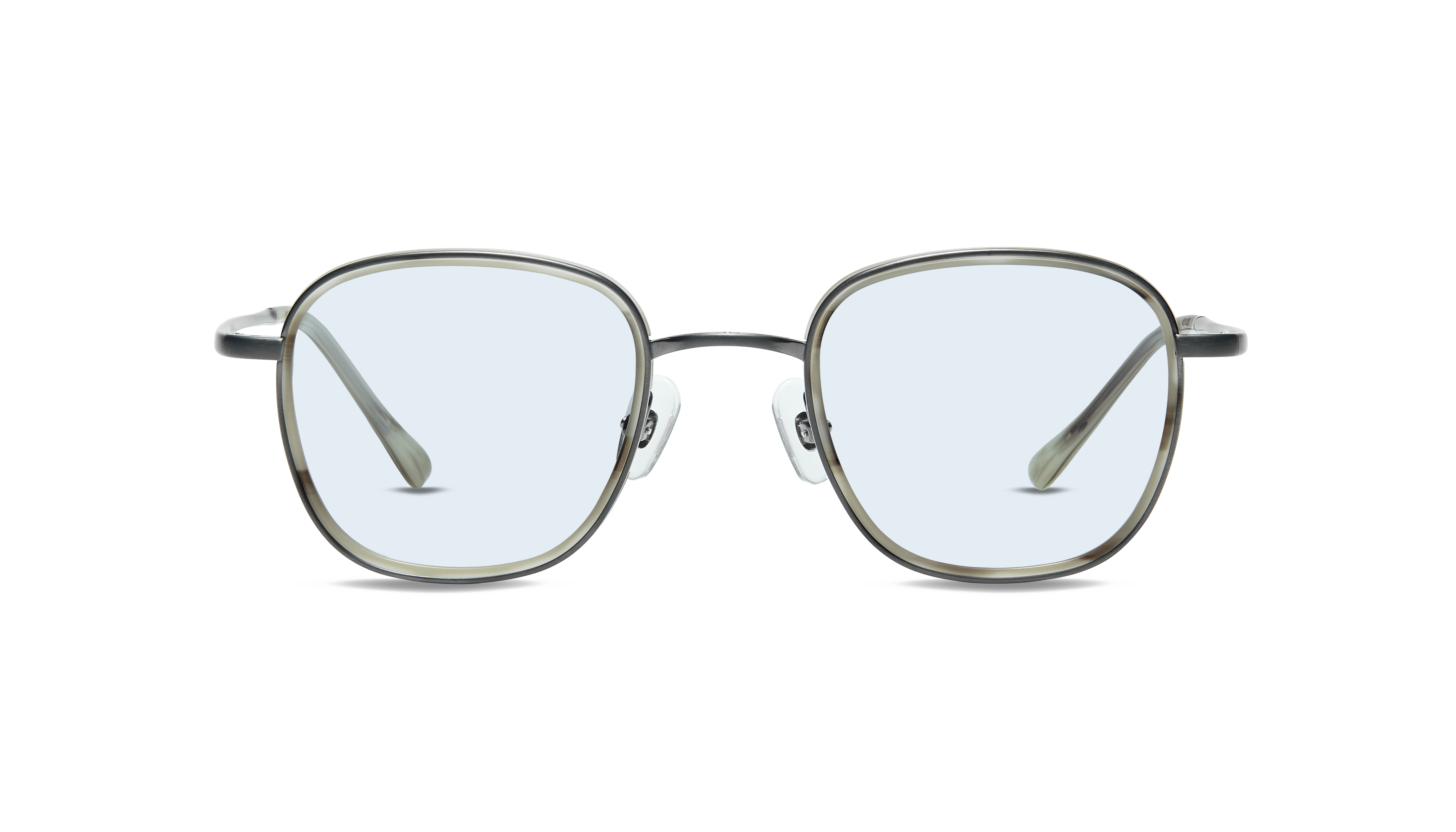 #color_Brushed Gun with Grey Horn Windsor with Light Blue Lens