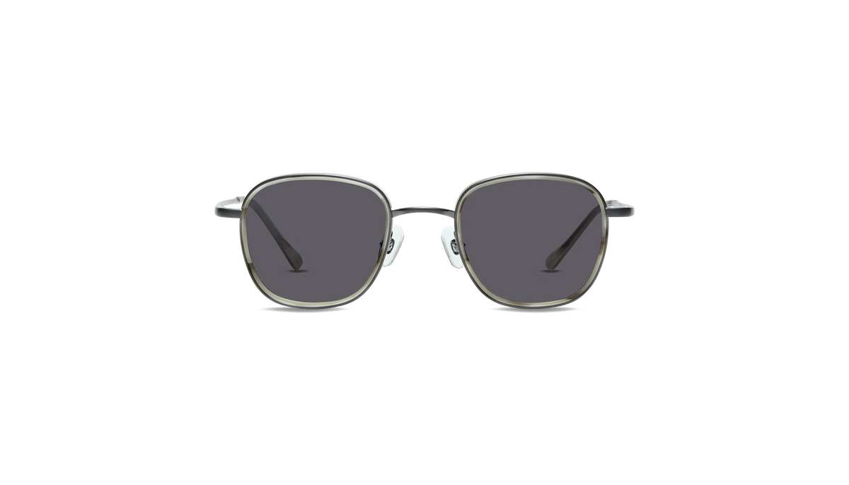 WELLS SUN (JAPAN) in Brushed Gun with Grey Horn Windsor with Classic Grey Lens