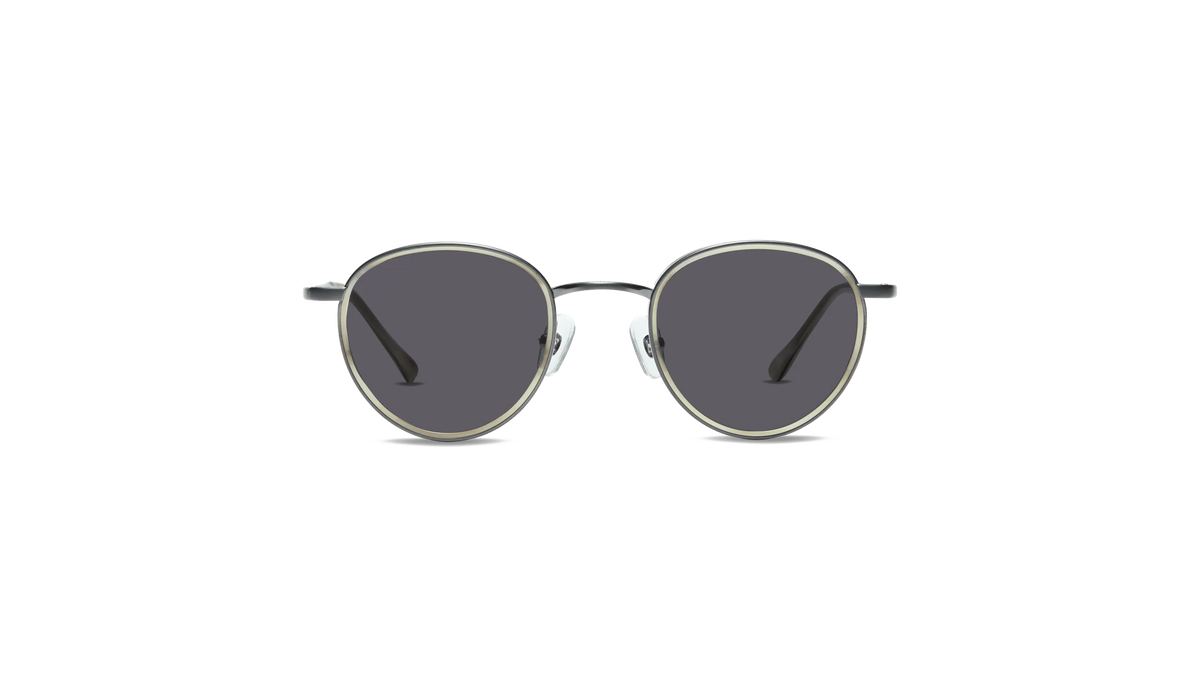 EVANS+ SUN (JAPAN) in Brushed Gun with Grey Horn Windsor with Classic Grey Lens