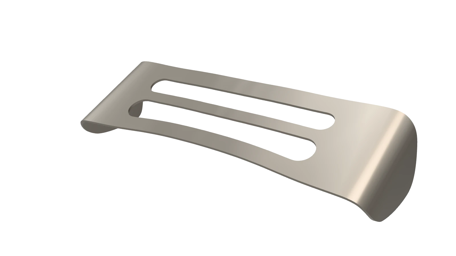 Single piece of titanium with two cutouts